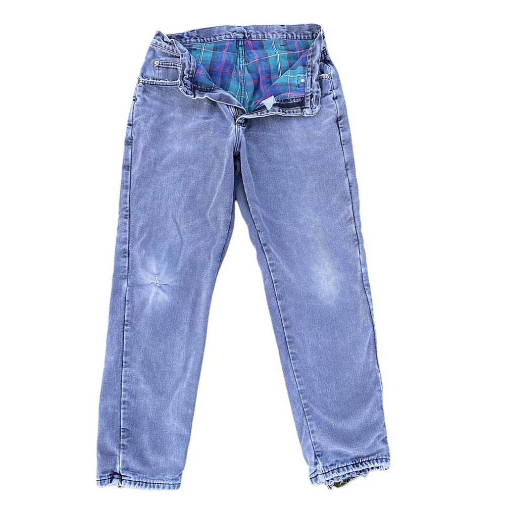 Mens vintage LL Bean flannel lined faded grey jeans